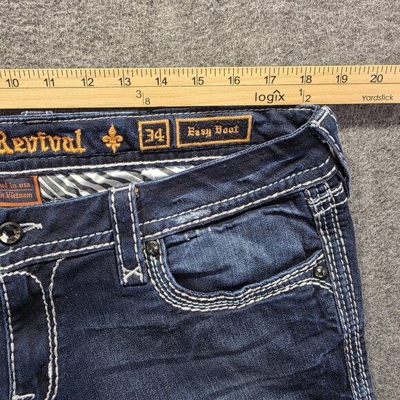 Rock Revival Jeans Womens 34 Blue Easy Boot Betty Bootcut Embroidered Denim - Picture 8 of 11